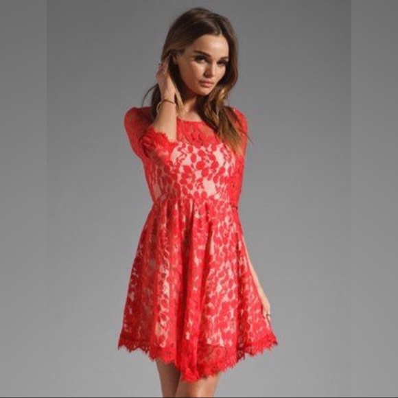 Free People Dresses & Skirts - Free People | Red Lace Dress